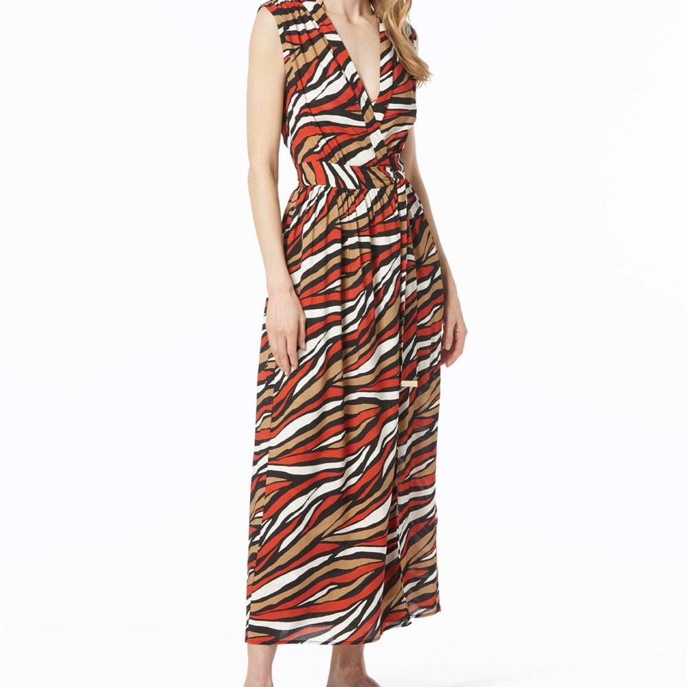 MICHAEL KORS Tiger Wrap Cover Up Dress